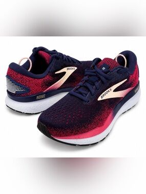 Brooks Ghost 16 Women’s Running Shoes Size 9 Navy Pink Rose Gold